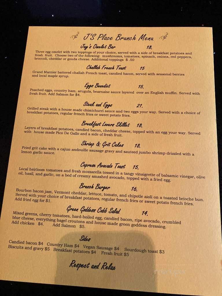 J's Place - Middletown, NY menu_pic
