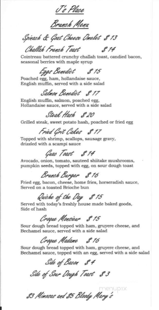 J's Place - Middletown, NY menu_pic
