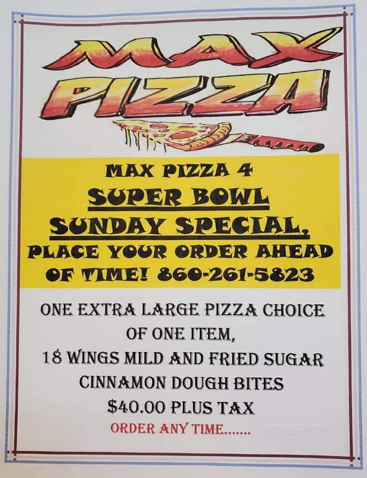 Max Pizza IV - Bristol, CT menu_pic