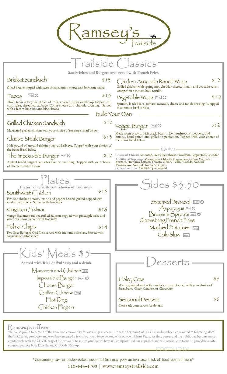 Ramsey's Trailside - Loveland, OH menu_pic