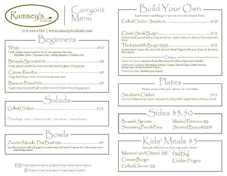 Ramsey's Trailside - Loveland, OH menu_pic