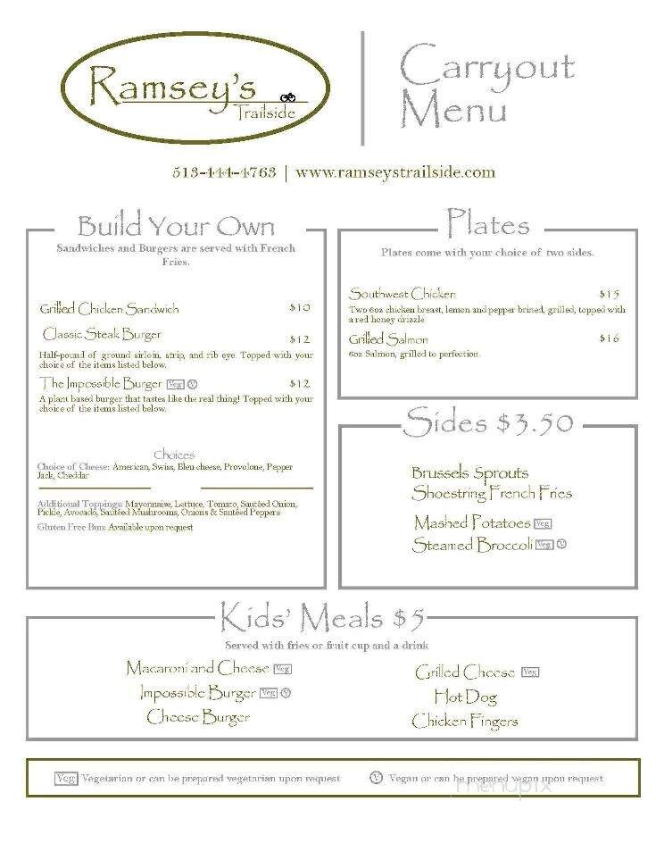 Ramsey's Trailside - Loveland, OH menu_pic
