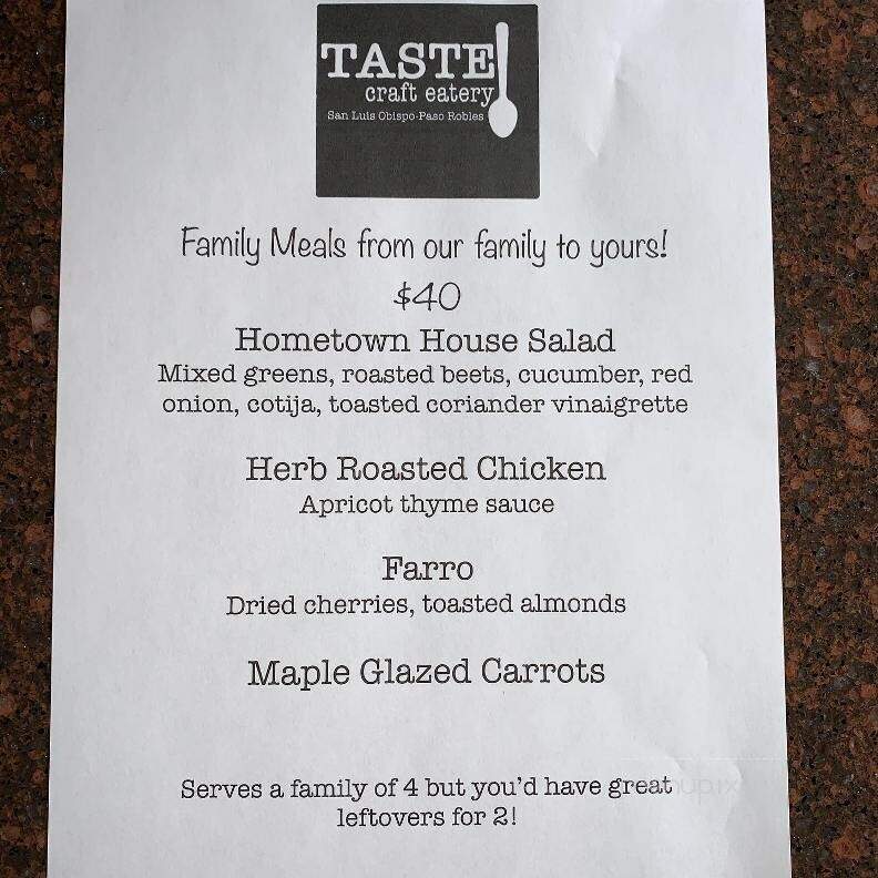 Taste! Craft Eatery - Paso Robles, CA