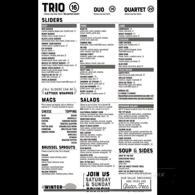 Taste! Craft Eatery - Paso Robles, CA menu_pic