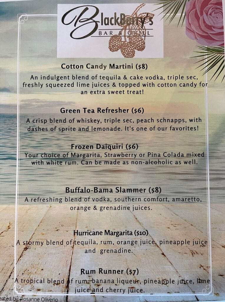 Blackberry's Bar & Grill - Grand Island, NY menu_pic