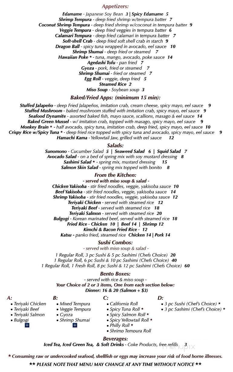 Domo Sushi - Scottsdale, AZ menu_pic
