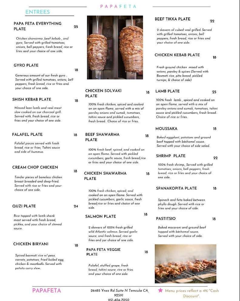 Papafeta - Temecula, CA menu_pic