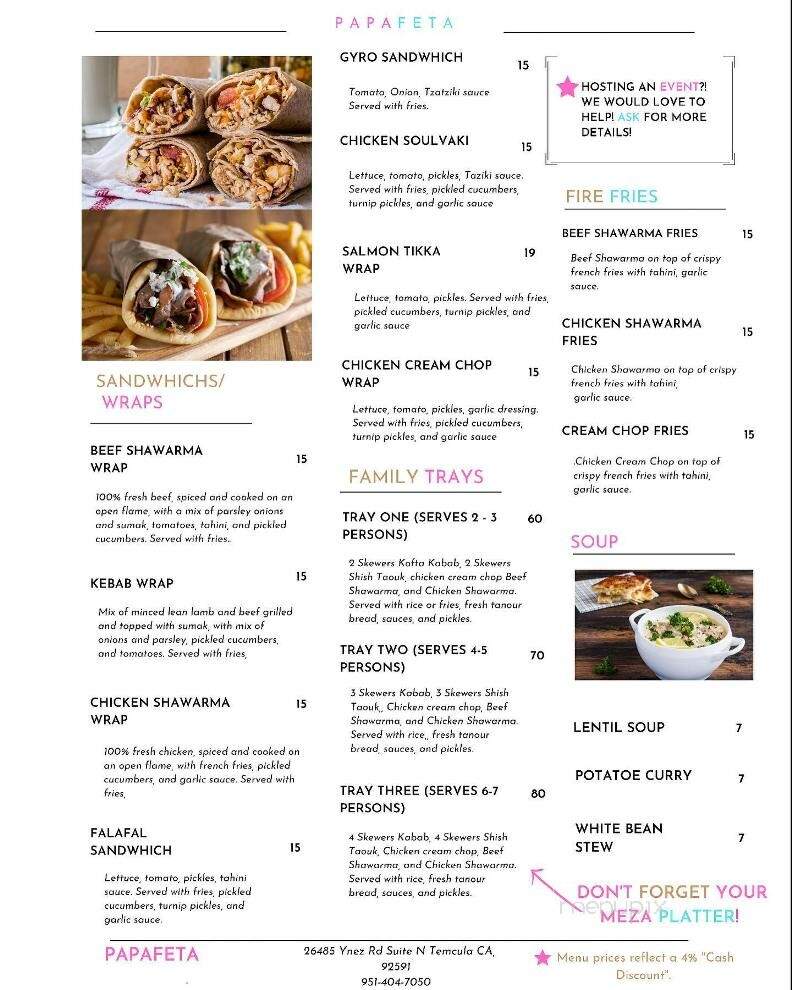 Papafeta - Temecula, CA menu_pic