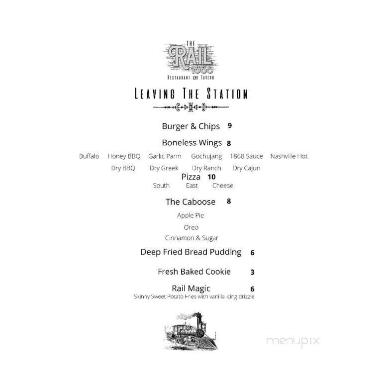 The Rail 1868 Restaurant and Tavern - Lebanon, MO menu_pic