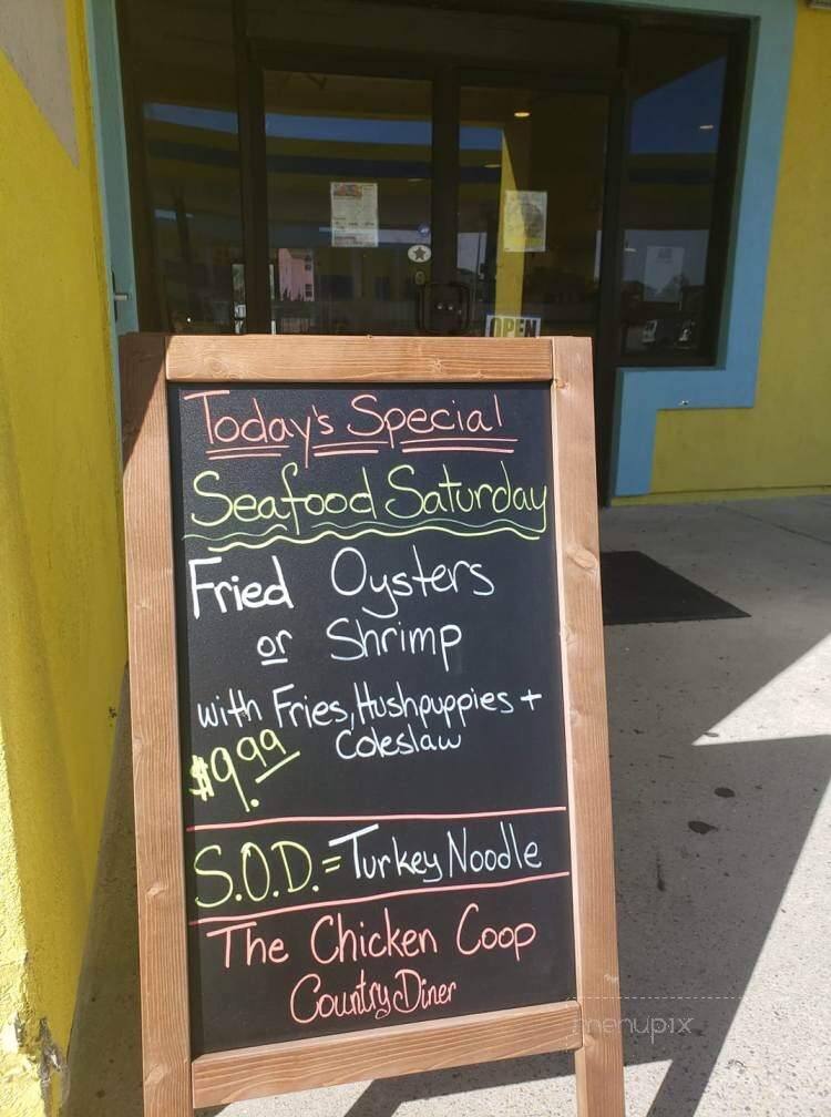 Chicken Coop Country Diner - Corolla, NC menu_pic