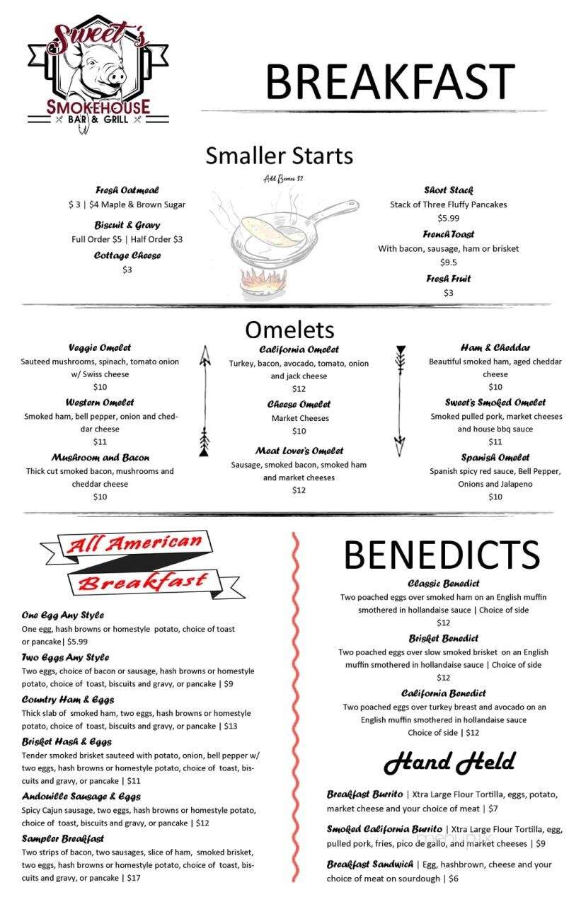 Sweet's Smokehouse Bar & Grill - Hemet, CA menu_pic