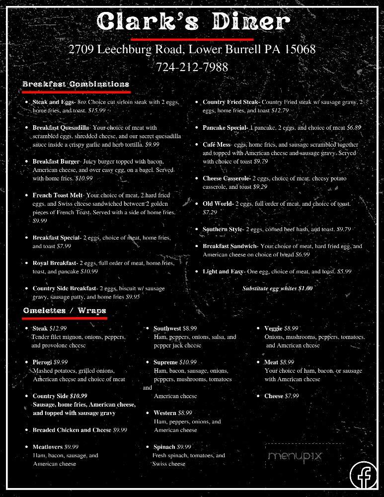 Rudys Diner - Lower Burrell, PA menu_pic