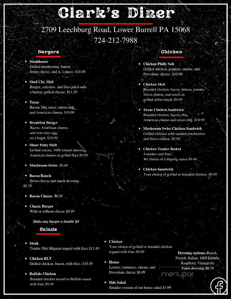 Rudys Diner - Lower Burrell, PA menu_pic