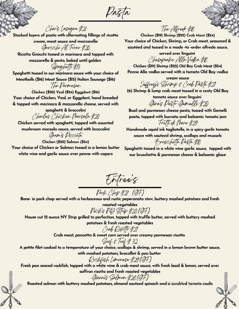 Massoni's Italian Restaurant - Nottingham, MD menu_pic