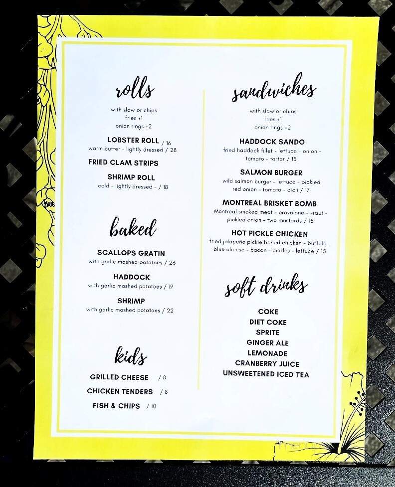 The Laughing Gull Seafood & Burger Bar - Keene, NH menu_pic