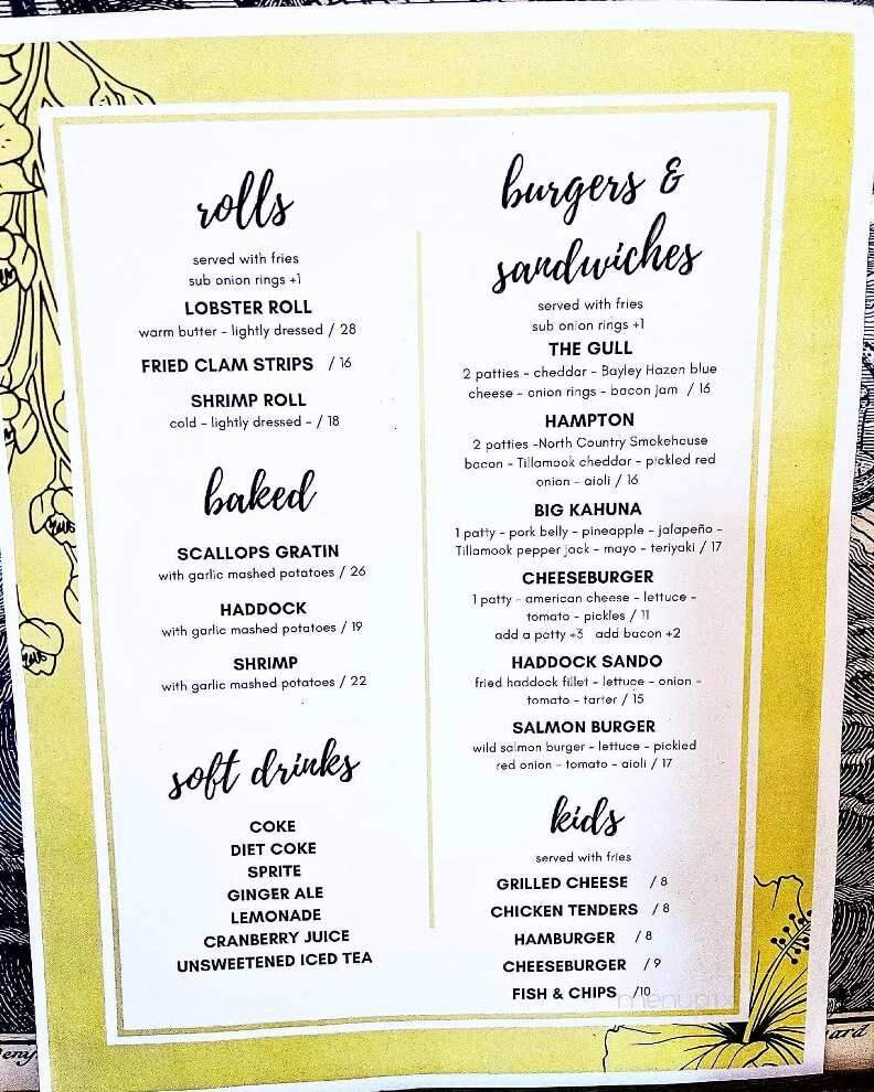 The Laughing Gull Seafood & Burger Bar - Keene, NH menu_pic