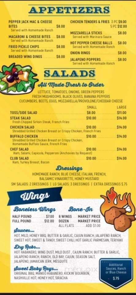 Beck's Pizza and Sandwich Shop - Perryopolis, PA menu_pic