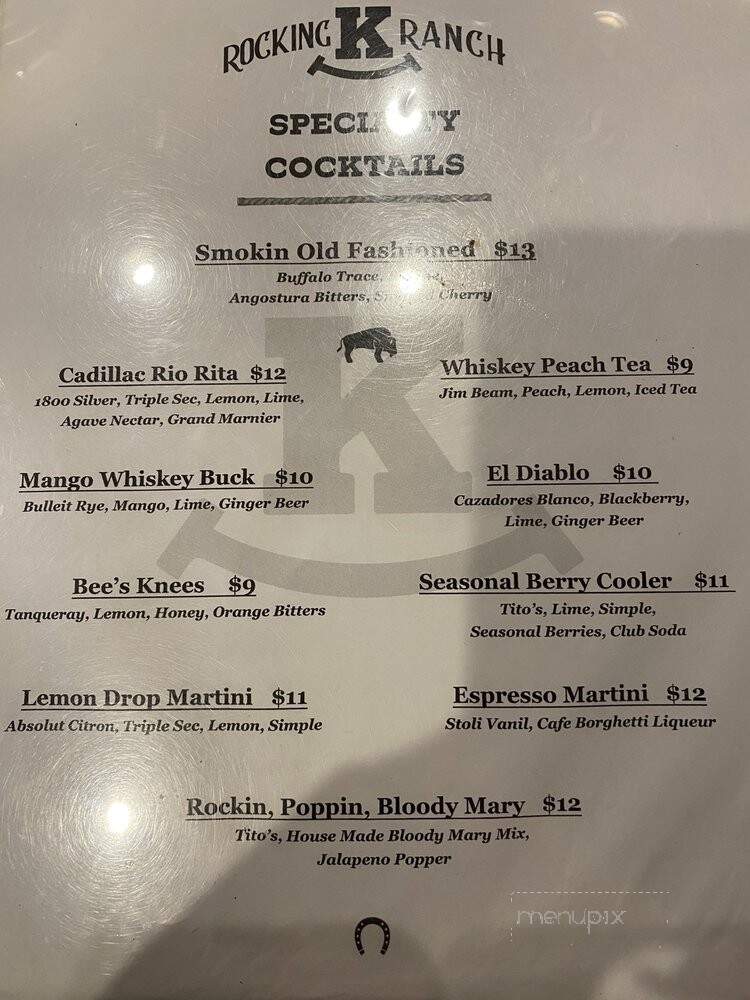 Rocking K Ranch - Hemet, CA menu_pic