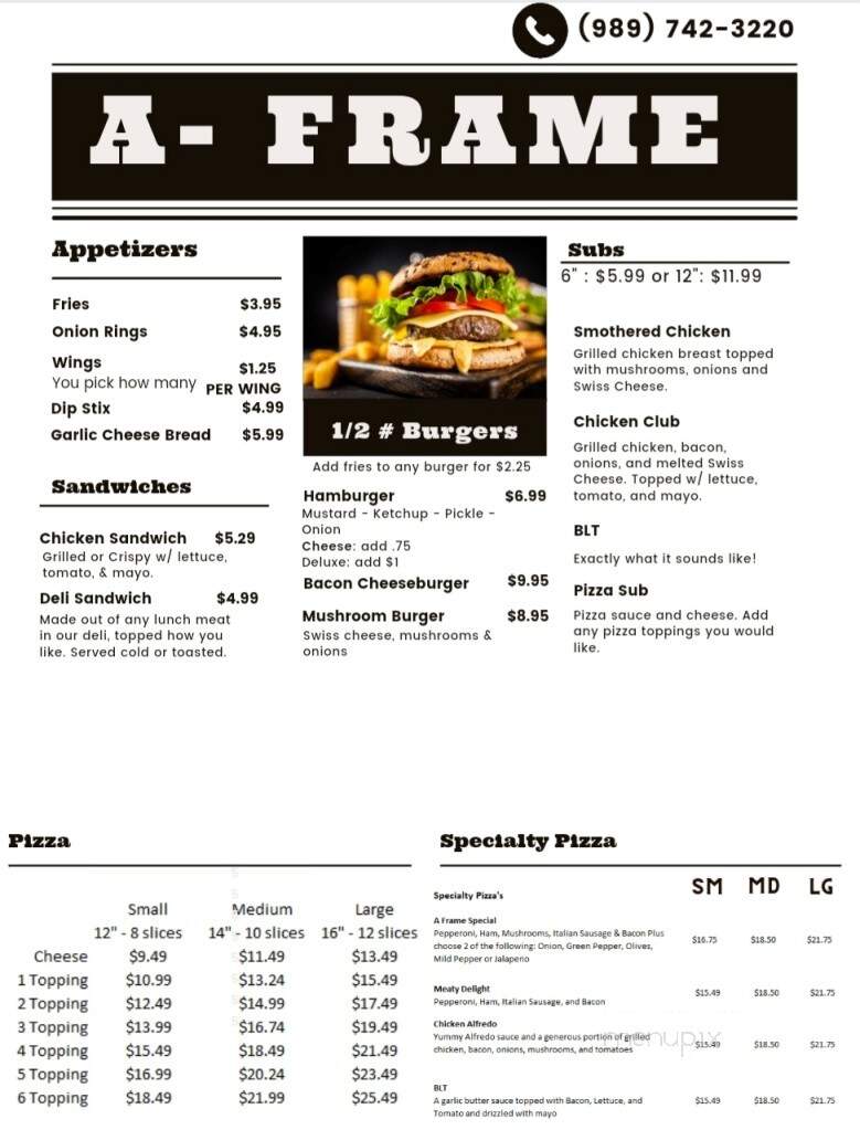 A-Frame Party & Pizzeria - Hillman, MI