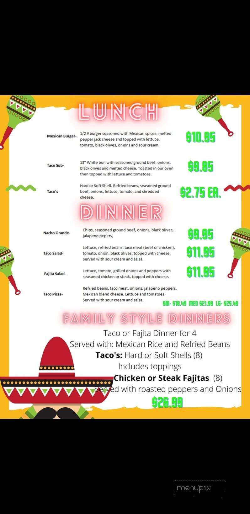 A-Frame Party & Pizzeria - Hillman, MI menu_pic