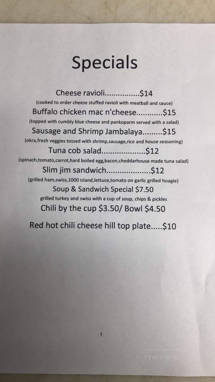 Hill Top Diner - Canandaigua, NY menu_pic