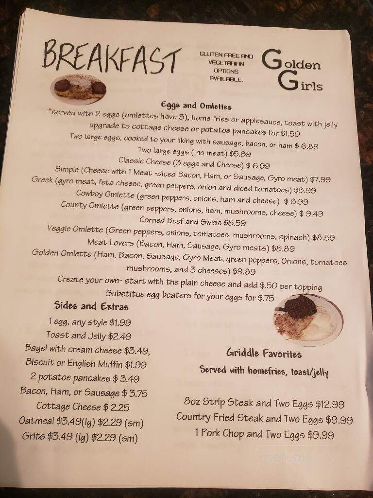 Golden Girls Restaurant - Eastlake, OH menu_pic