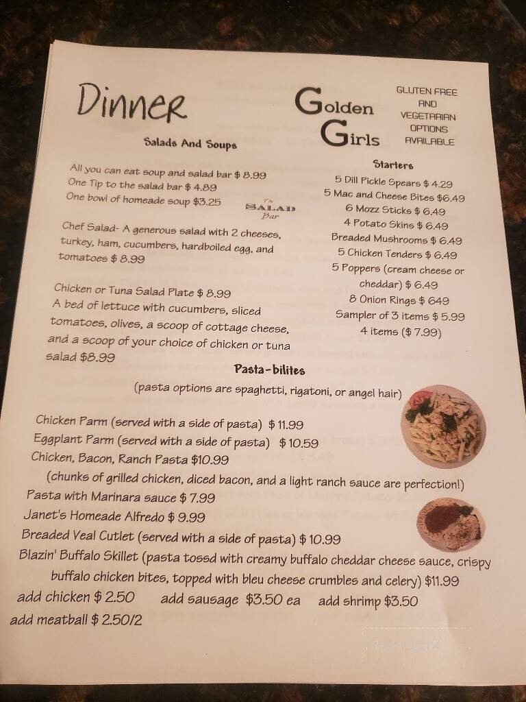 Golden Girls Restaurant - Eastlake, OH menu_pic