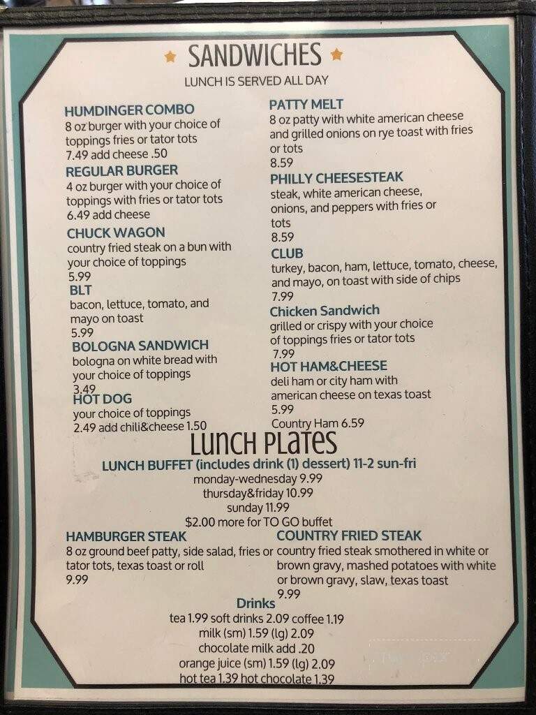 Rachel's Diner - Humboldt, TN menu_pic