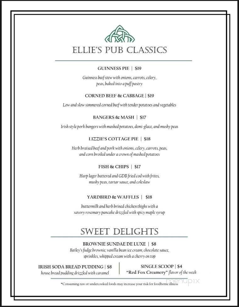 Ellie's Irish Pub - Winchester, VA menu_pic