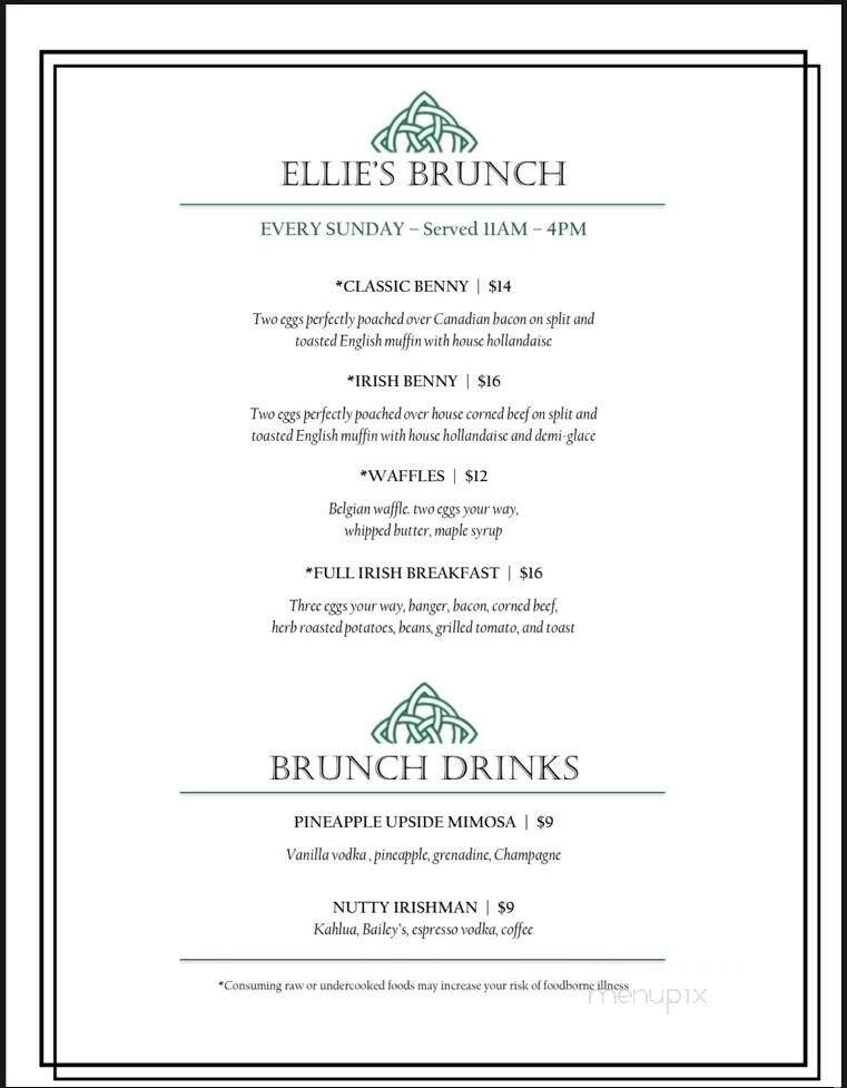 Ellie's Irish Pub - Winchester, VA menu_pic