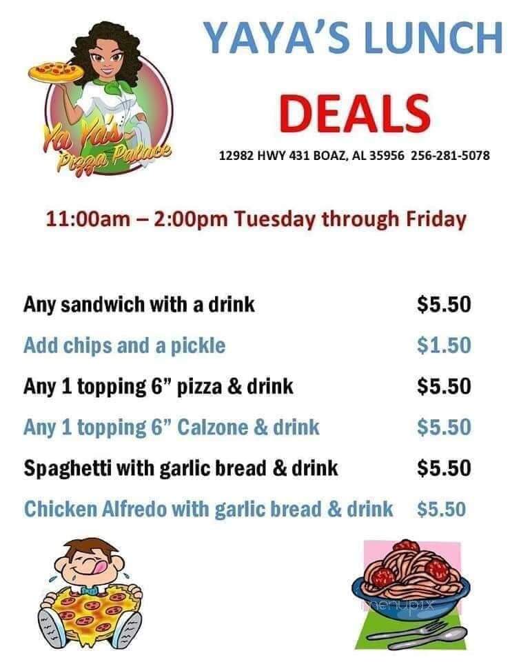 Ya Ya's Pizza - Sardis City, AL menu_pic