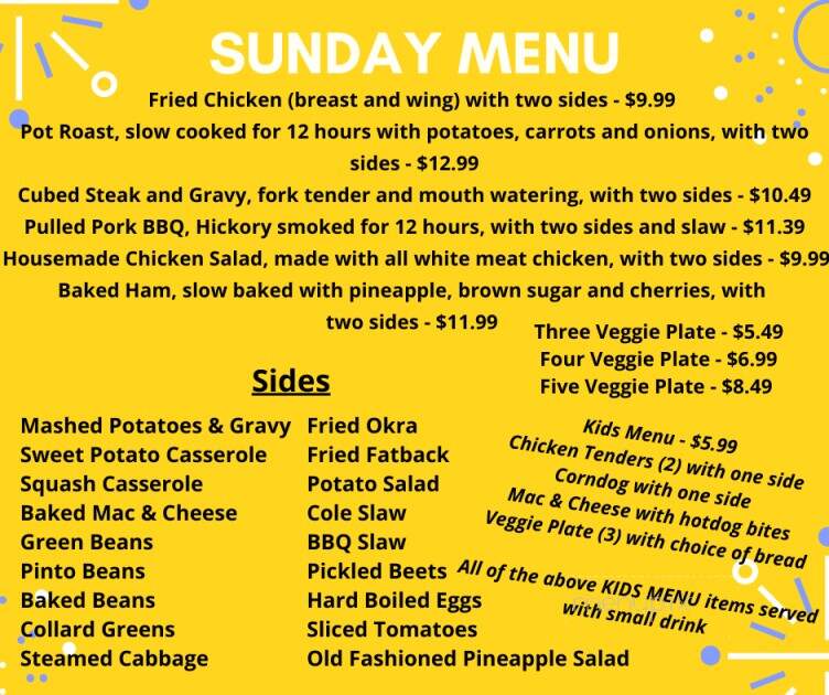 Carolina Farmhouse Restaurant - Forest City, NC menu_pic