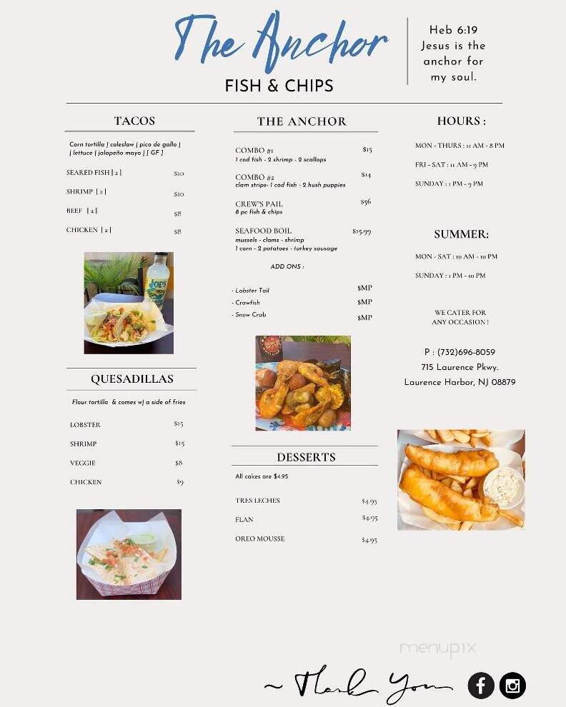 The Anchor Fish & Chips - South Amboy, NJ menu_pic