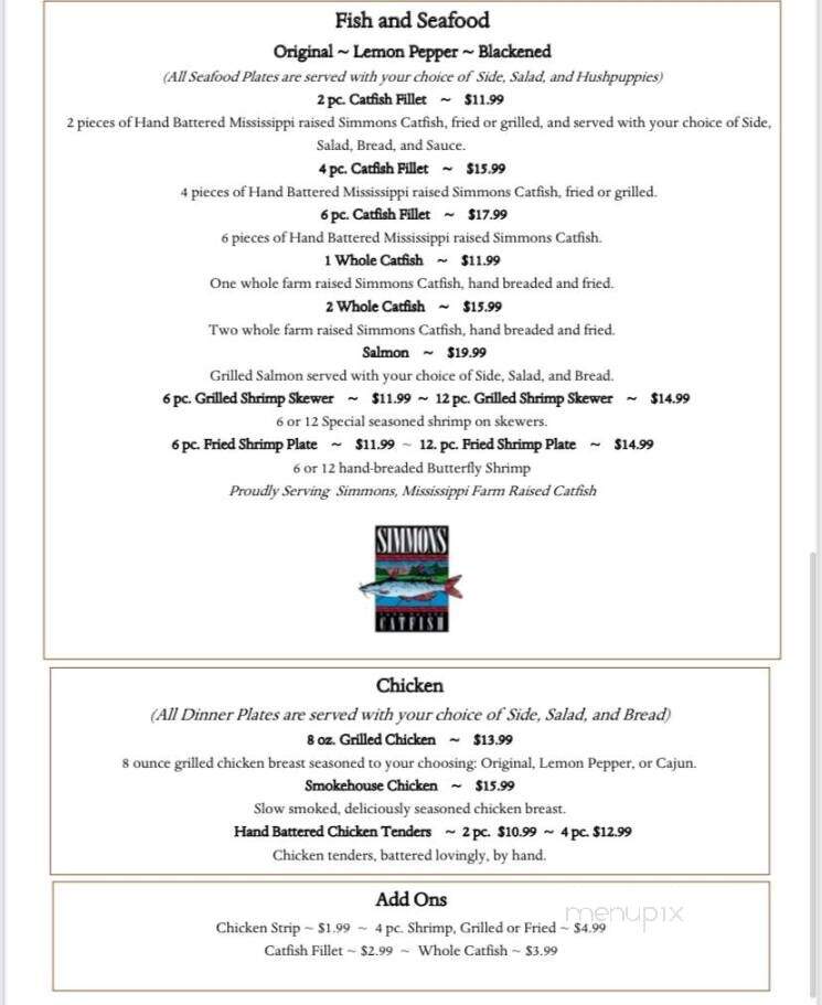 Butler's Fish & Steak - New Albany, MS menu_pic