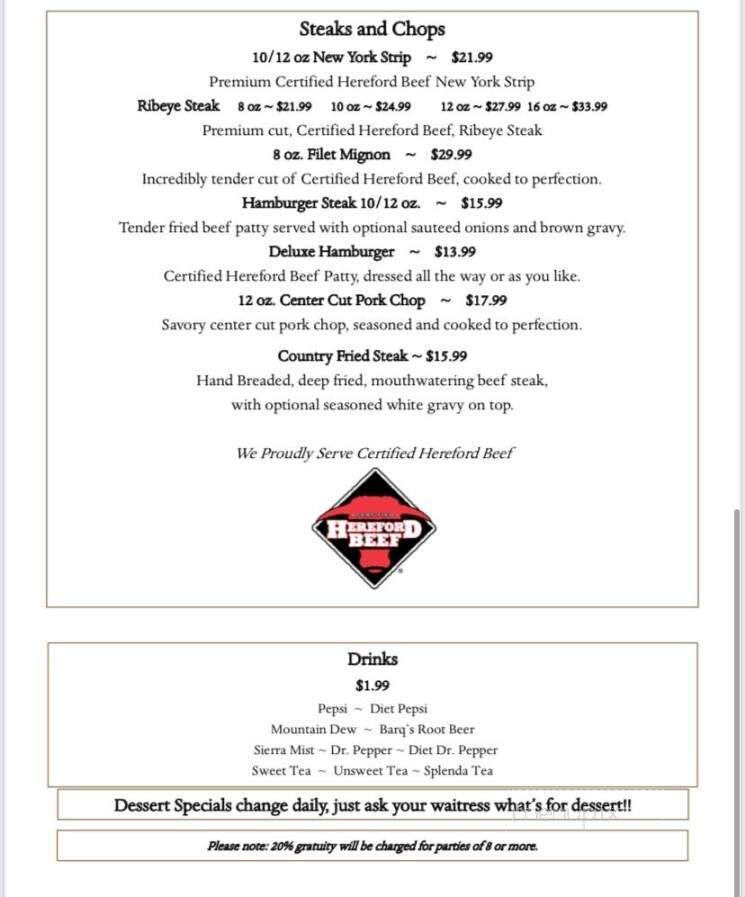 Butler's Fish & Steak - New Albany, MS menu_pic
