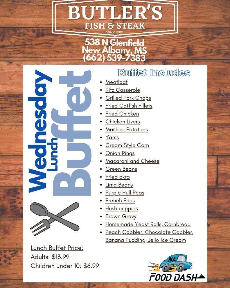 Butler's Fish & Steak - New Albany, MS menu_pic