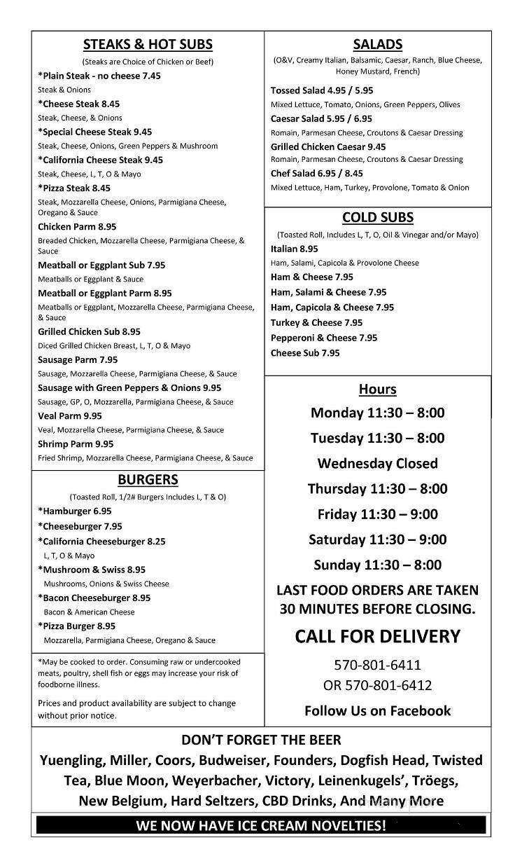 Saylorsburg Pizza - Saylorsburg, PA menu_pic