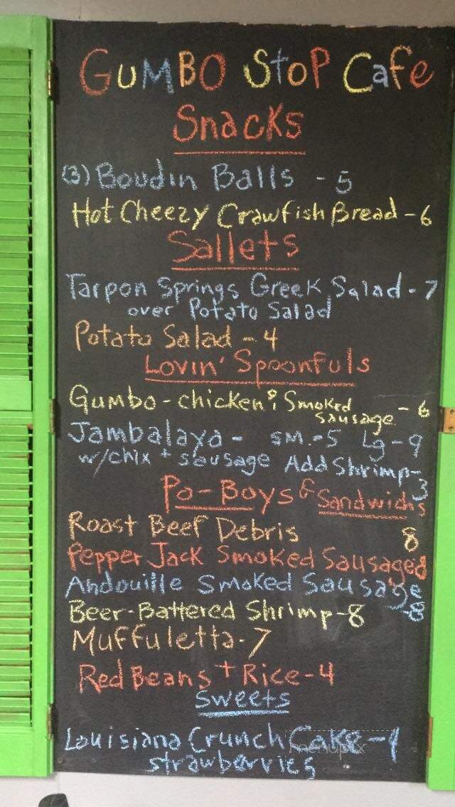 Gumbo Stop Cafe - Huntington, WV menu_pic