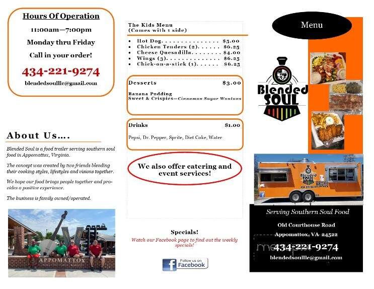 Blended Soul - Appomattox, VA menu_pic