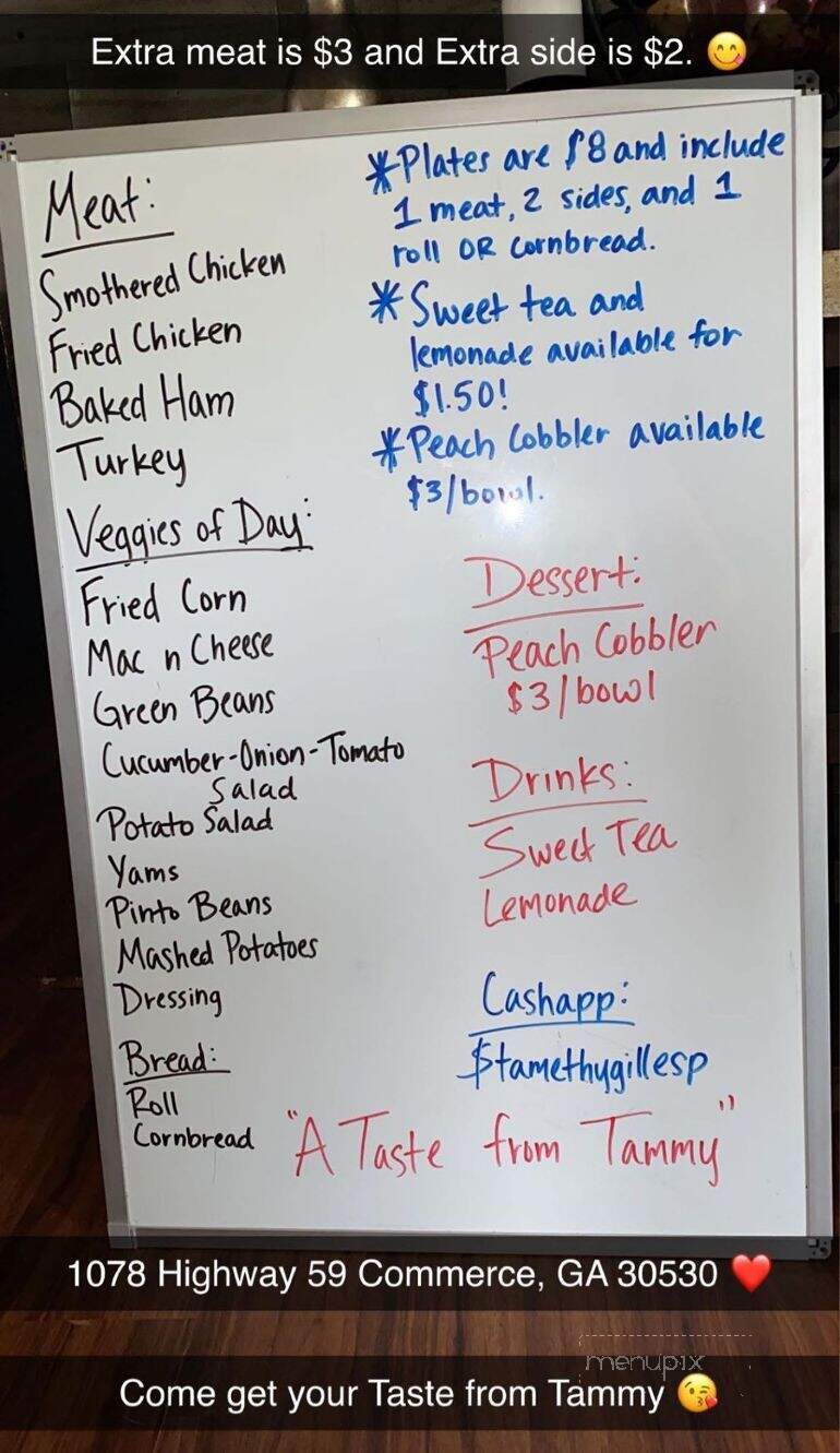 A Taste From Tammy - Commerce, GA menu_pic