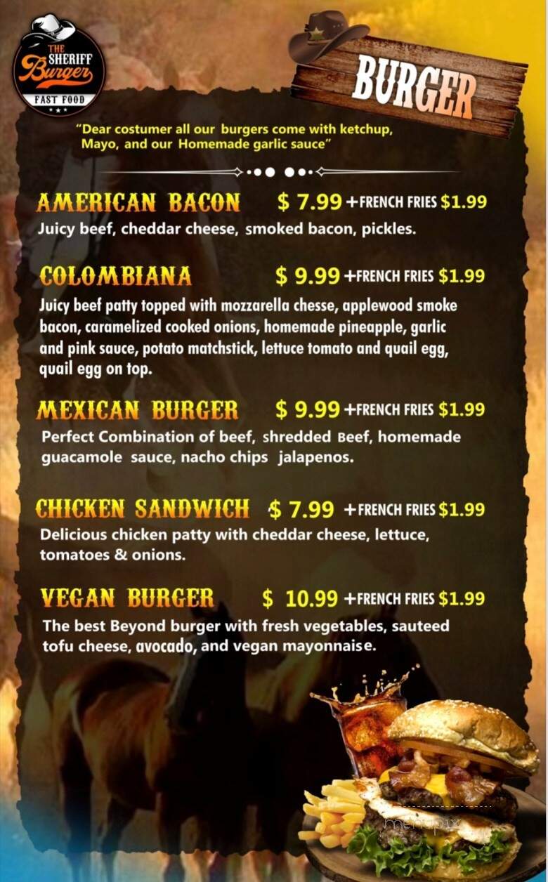 The Sheriff Burger - Simpsonville, SC menu_pic