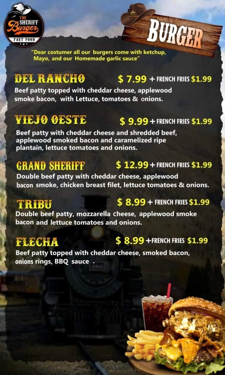 The Sheriff Burger - Simpsonville, SC menu_pic