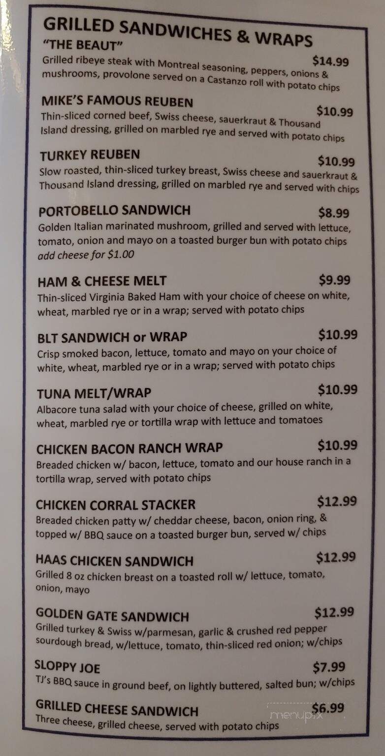 Mike's On the Corner - Scio, NY menu_pic