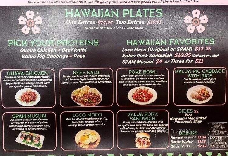 Bobby Q's Hawaiian BBQ - Cedar Falls, IA menu_pic