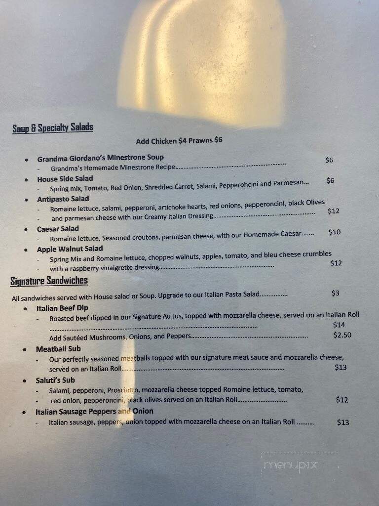 Saluti's - Jackson, CA menu_pic