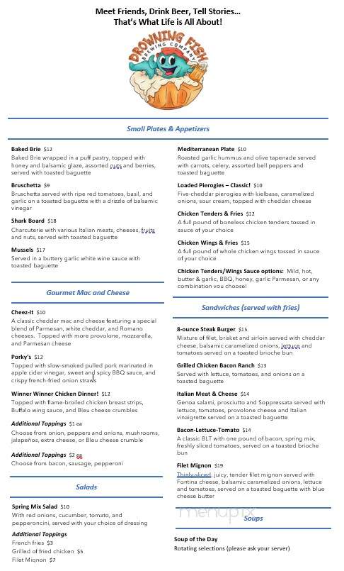 Drowning Fish Brewing - Bethel Park, PA menu_pic