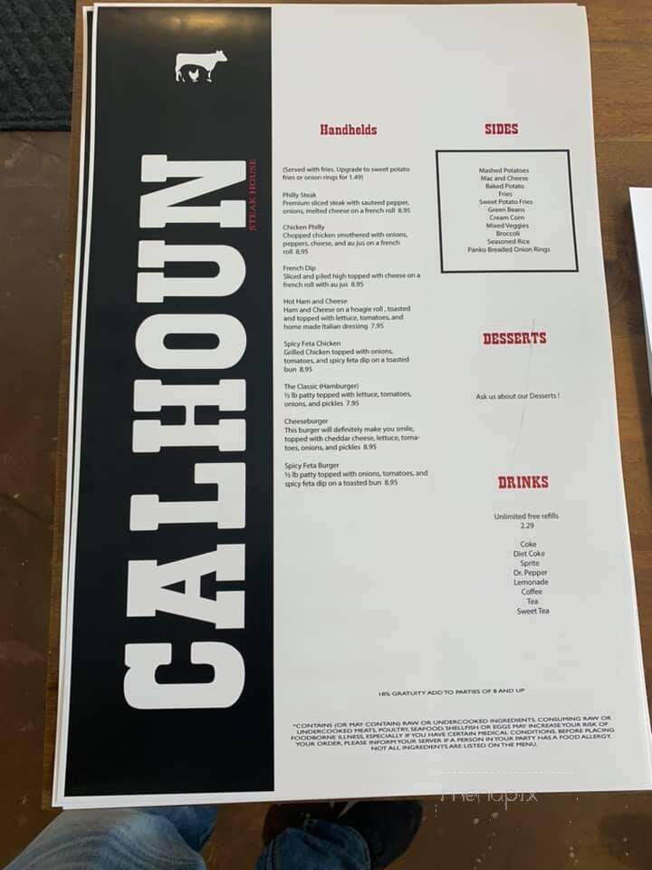 Calhoun Steak House - Jacksonville, AL menu_pic