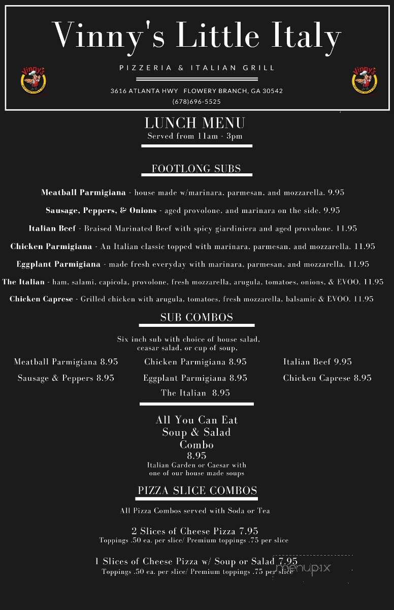 Vinny's Little Italy - Oakwood, GA menu_pic