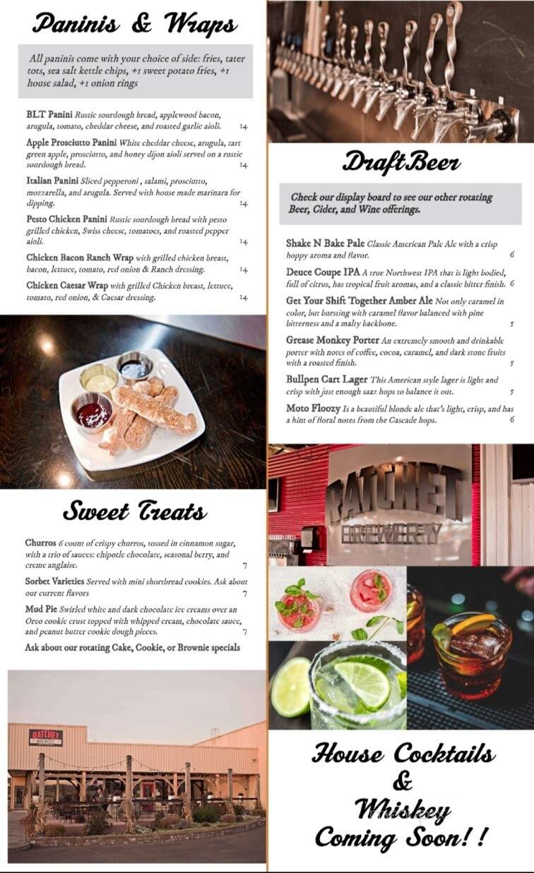 Ratchet Brewery - Silverton, OR menu_pic