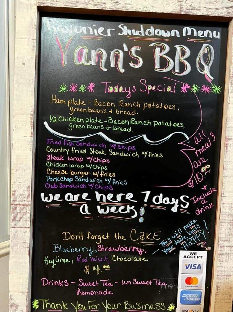 Vann's BBQ - Jesup, GA menu_pic